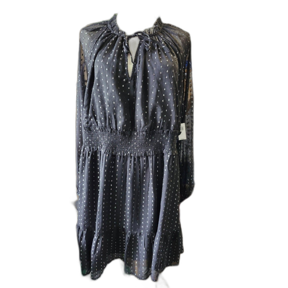 Black Dress with Silver Sparkle Details – Women’s Plus Size 2XL